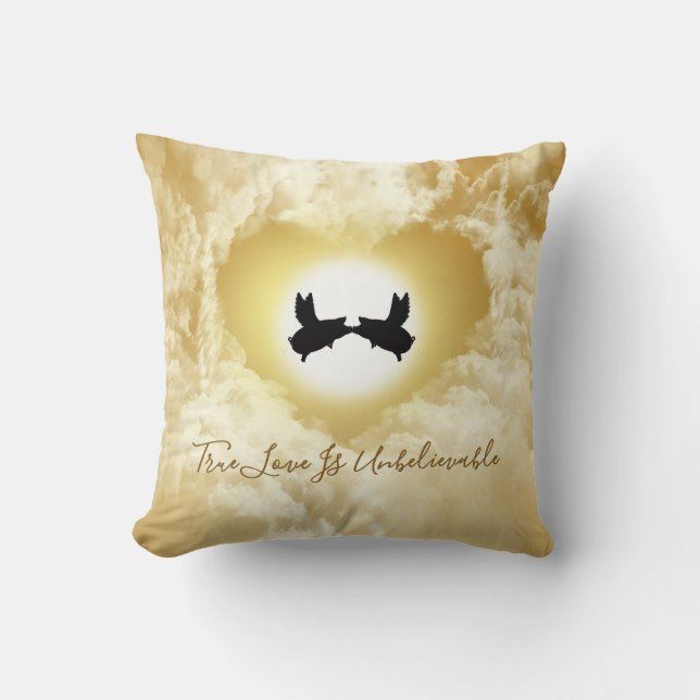 Coussin Voler Des Cochons Embrasser Un Amour Véritable Est (Recto)