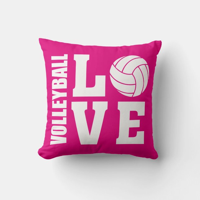 Coussin Volleyball amour rose (Recto)