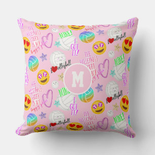 Coussin volleyball girly kawaii emoji look collé