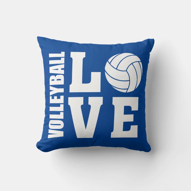 Coussin Volleyball Love Blue (Recto)