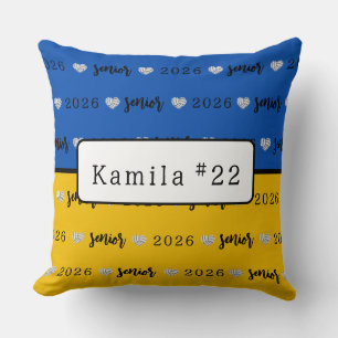 Coussin Volleyball personnalisé senior bleu et jaune