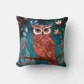 Coussin Vom Künstler handillustrierte Eule – Boho Natur (Recto)