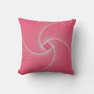 Coussin vortex carré en velours rose