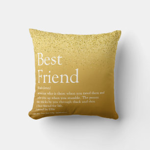 Coussin Votre définition de meilleur ami Glam Or Paillette