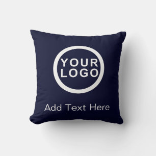 Coussin Votre logo d'entreprise   Texte Promo Marque Marin
