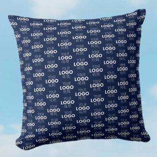 Coussin Votre logo ou motif répétitif d'image Bleu marin