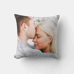 Coussin Votre Marbre blanc photo personnalisé