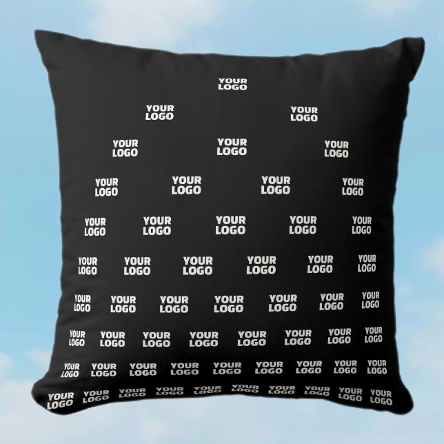 Coussin Votre Motif d'arche unique Logo | Noir (modifiable (Créateur téléchargé)