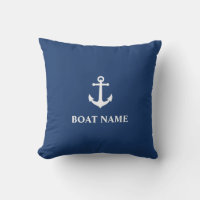 Votre nom de bateau Ancre Vintage Bleu