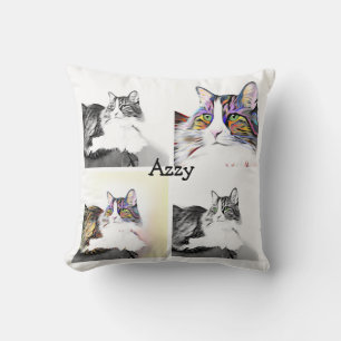 Coussin Votre nom de chat, magnifique chat moderne