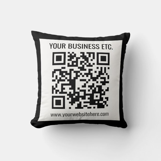 Coussin Votre nom d'entreprise et votre code QR modifié (Recto)