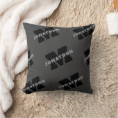 Coussin Votre nom ou nom commercial | Masculine moderne Gr (Couverture)