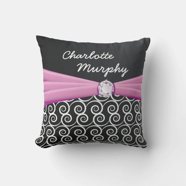 Coussin Votre nom Purple Silice Bling (Recto)
