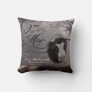 Coussin Votre photo de vache Sympathie Vous m'avez eue à M