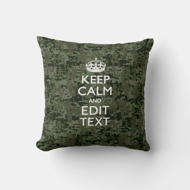 Coussin Votre texte Camouflage numérique Bois Conserver le (Recto)