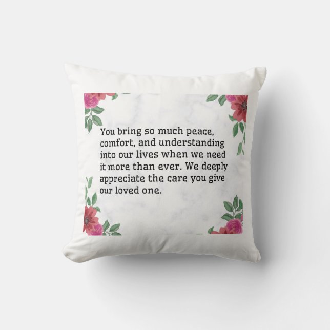 Coussin Vous Apportez Tant de Paix (Recto)