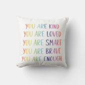Coussin Vous êtes aimé Affirmations positives arc-en-ciel (Recto)