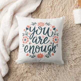 Coussin Vous êtes assez citations d'amour de soi floral gi