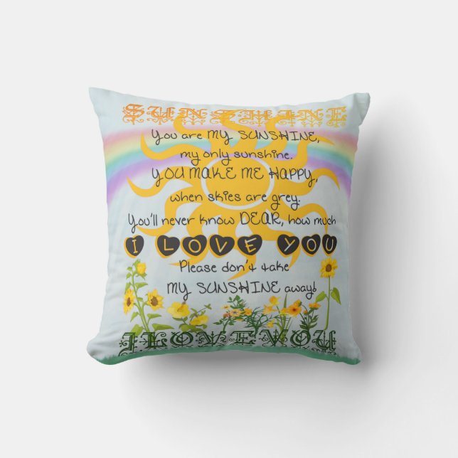 Coussin Vous êtes mon soleil (Recto)