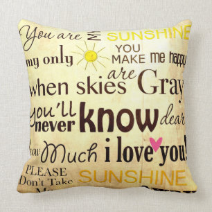 Coussin Vous êtes mon soleil mon seulement soleil