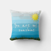 Coussin Vous êtes My Sunshine Sun Nuages et Green Grass (Recto)