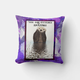 Coussin Vous êtes Otterly Extraordinaire Cute Pun avec Swe