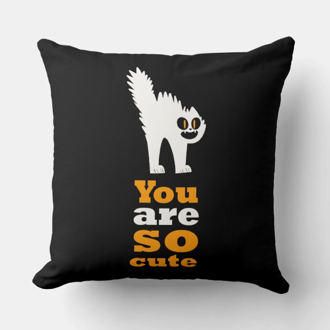 Coussin Vous êtes si mignon chat frustré (Recto)