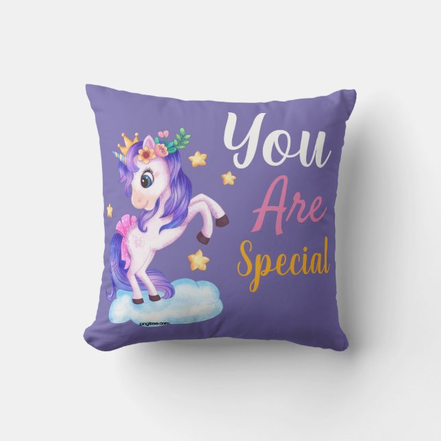 Coussin Vous êtes spécial licorne Throw Pillow (Recto)