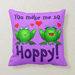 Coussin Vous me rendez si joyeux Grenouilles de dessin ani