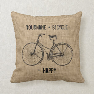 Coussin Vous plus la bicyclette égale le sac naturel