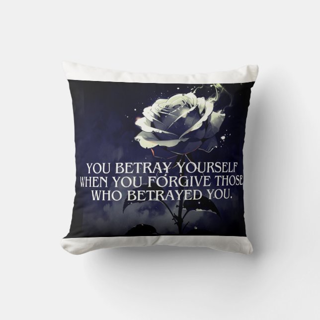Coussin "Vous vous trahissez - Citation Rose foncée sur la (Recto)