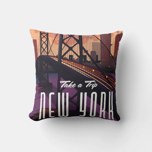 Coussin Voyage à New York (Recto)