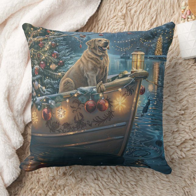 Coussin Voyage de Noël festif au Labrador (Couverture)