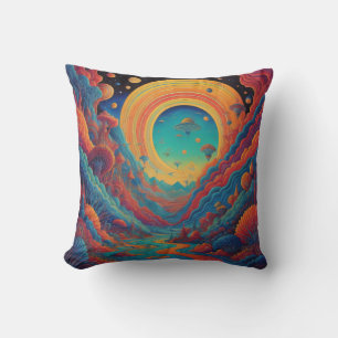 Coussin Voyage de paysage psychédélique