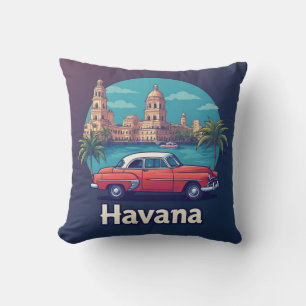 Coussin Voyage Rétro Vintage La Havane