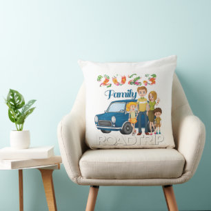 Coussin Voyage sur route en famille Voyage d'été Voyag