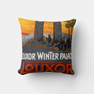Coussin Voyage Vintage, Louxor Winter Palace, Égypte Afriq