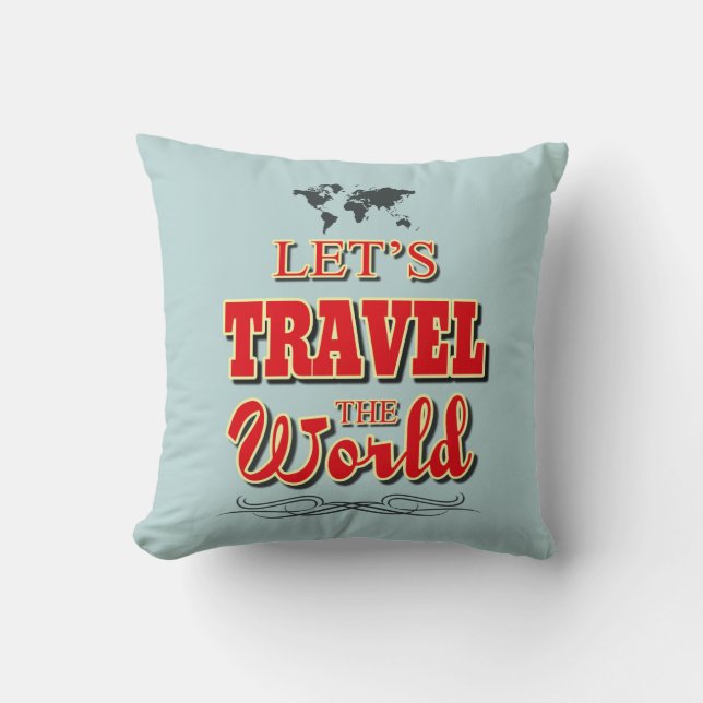 Coussin Voyageons dans le monde (Recto)