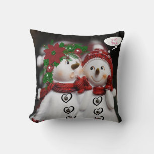 Coussin Voyageur de neige de Noël