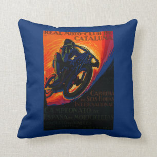 Coussin Vrai cru PosterEurope de club de Moto