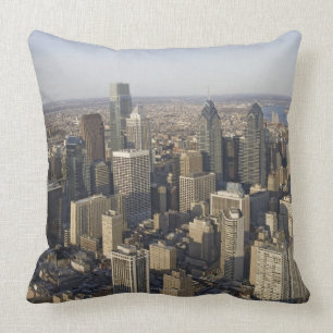 Coussin Vue aérienne de Philadelphie, Pennsylvanie