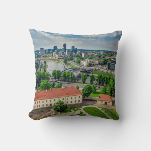 Coussin Vue aérienne de Vilnius, Lituanie (Recto)