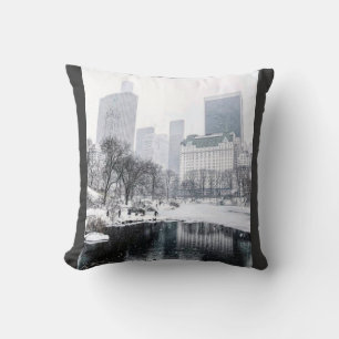 Coussin Vue artistique de l'hiver à New York City dans Cen