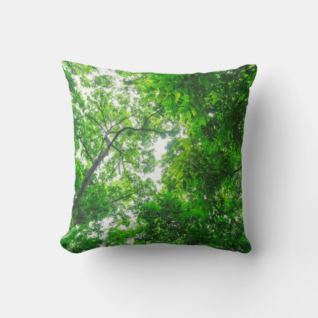 Coussin Vue ascendante d'arbres (Recto)