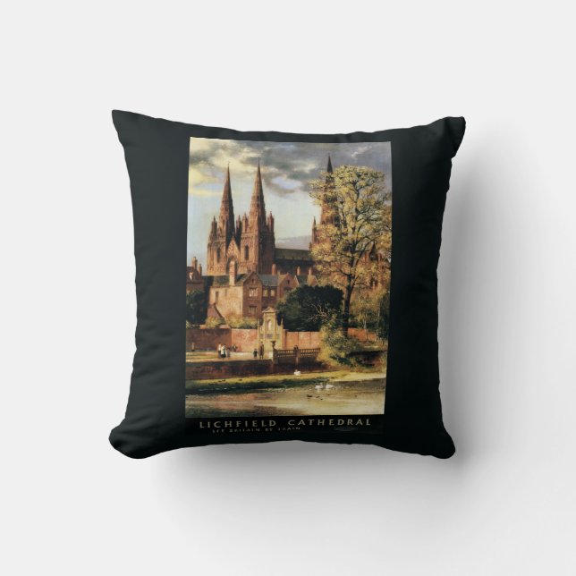 Coussin Vue de cathédrale de Lichfield (Recto)