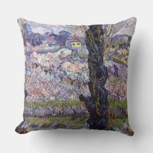 Coussin Vue de jardin fleuri d'Arles de Van Gogh