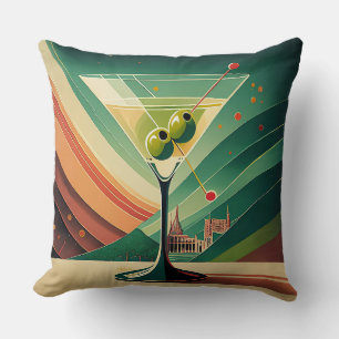 Coussin Vue de la cathédrale martini moderne du milieu du