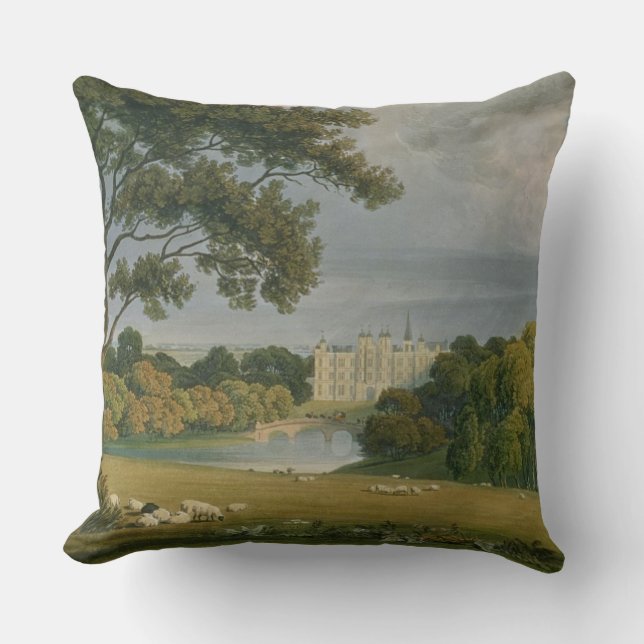Coussin Vue de la Chambre de Burghley, siège du marquis (Recto)