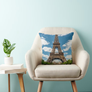 Coussin Vue de la Tour Eiffel depuis le parc public Champ