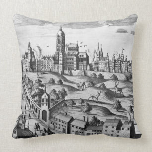 Coussin Vue de Prague montrant le palais impérial et